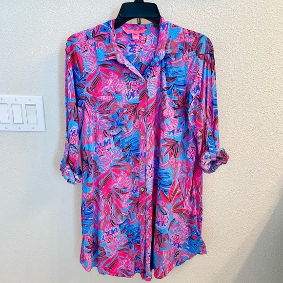 Lilly Pulitzer Other - Lilly Pulitzer Natalie Ruby Red Wild Times swim coverup XS